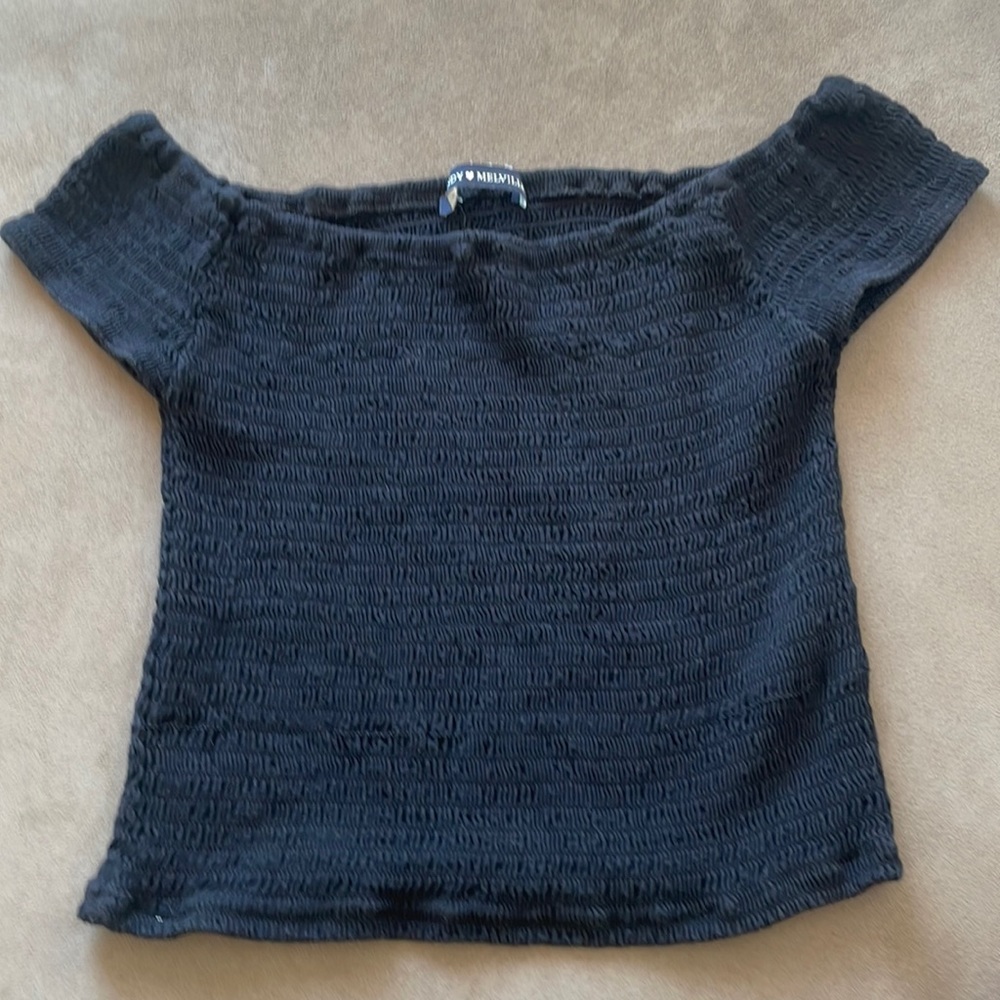 Off the Shoulder Black Brandy Melville Crop Top